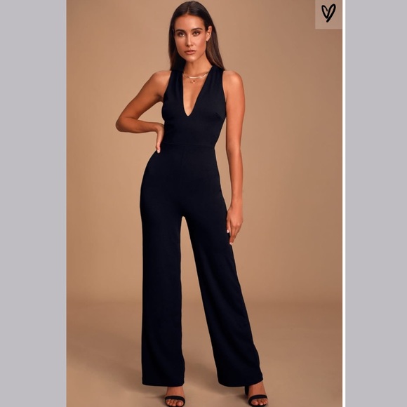 Lulus Dresses & Skirts - Lulu’s Black Backless Jumpsuit NWT